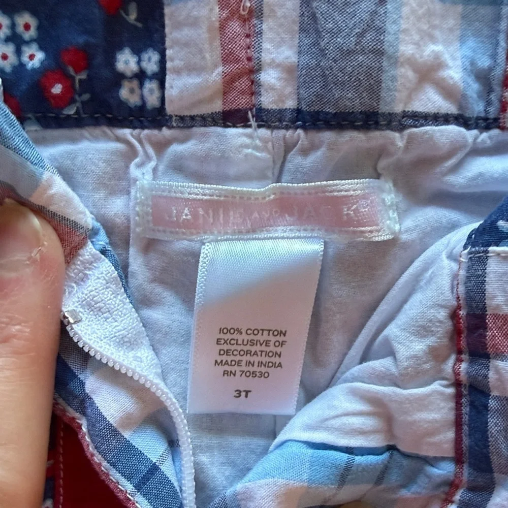 Janie and Jack Red and Blue Patchwork Shorts